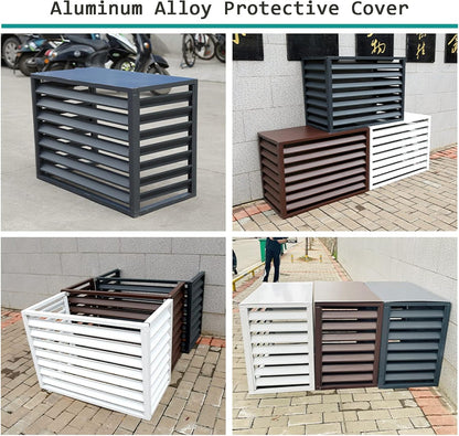 GENERIC Housse De Protection Décorative En Aluminium Pour Climatiseur Extérieur Toutes Saisons