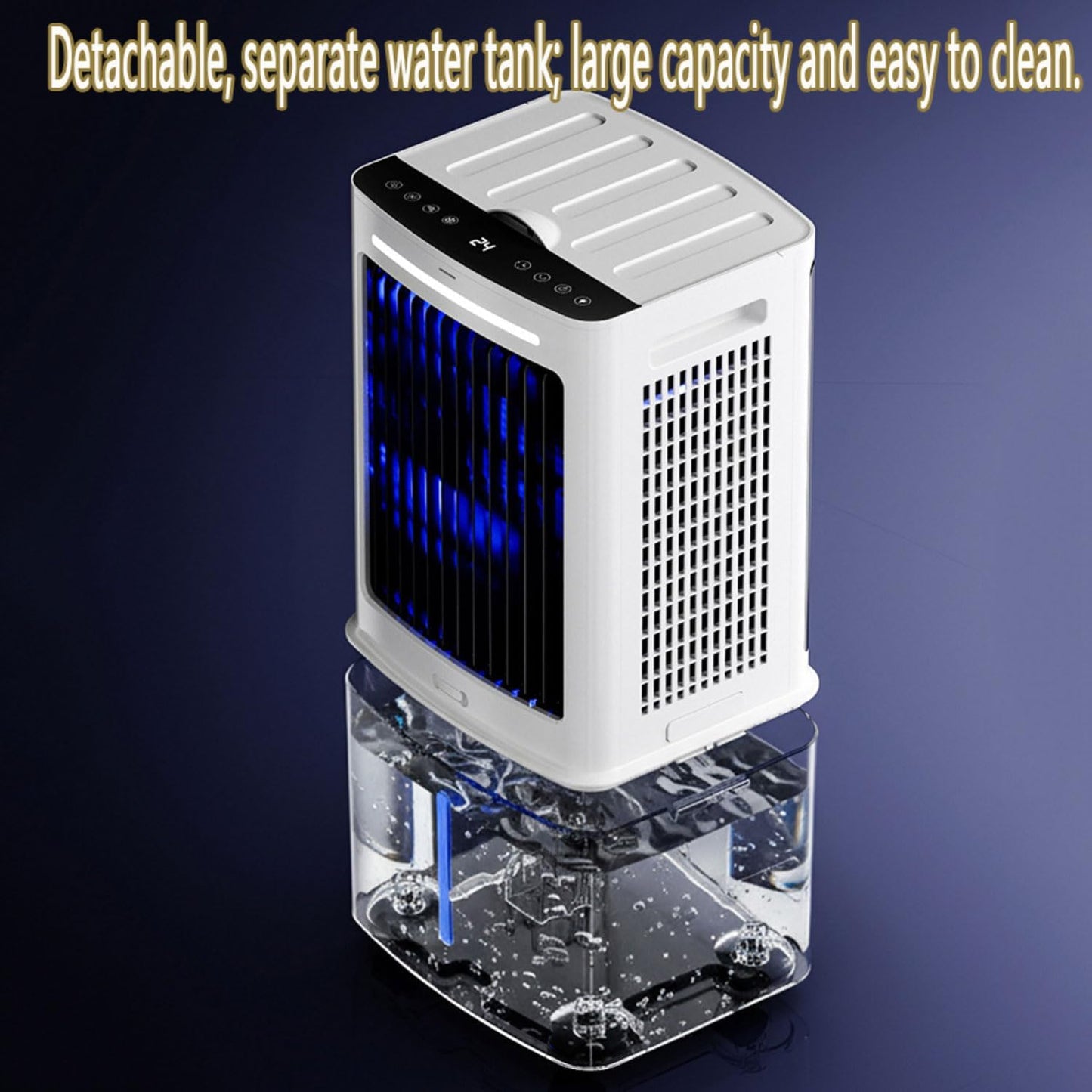 GENERIC Climatiseur Portable, Refroidisseur D'air Par évaporation Avec Réservoir De 25 L, Refroidissement Rapide, 3 Vitesses, Minuterie 12 H, Climatisation Sans Fenêtre Pour Chambre, Maison, Bureau