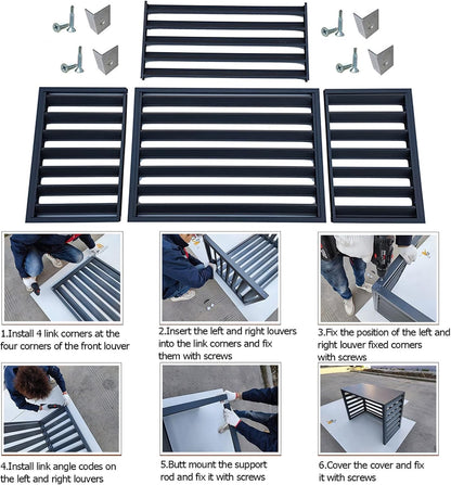 GENERIC Housse De Protection Pour Climatiseur Extérieur – Pare-vue Antivol Toutes Saisons – Housse Décorative Pour Climatisation Divisée Pour Unités Extérieures Et Protection élégante