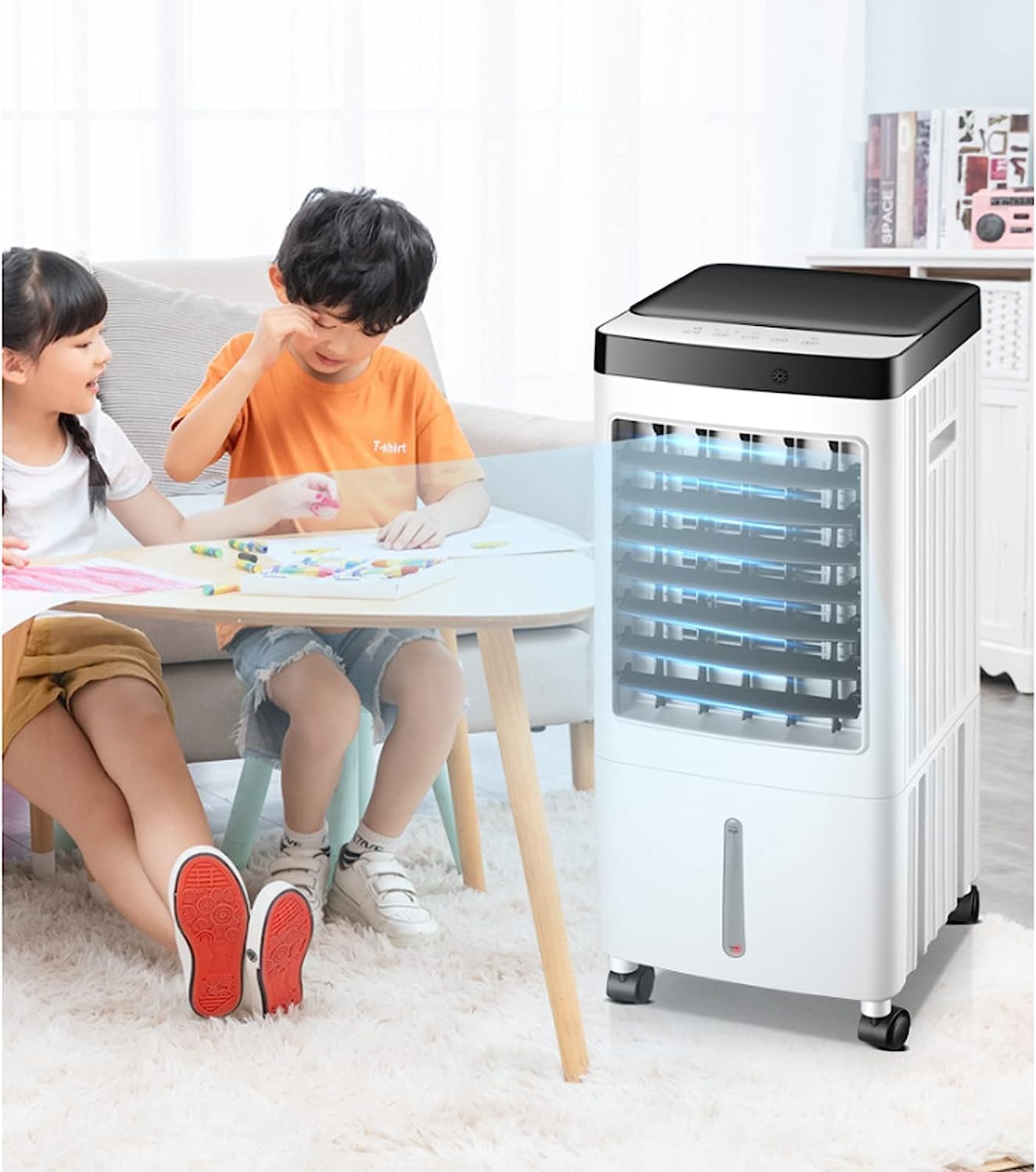 GENERIC Refroidisseur D'air Portable Sans Tuyau, Refroidisseur Sans Vent Sans Vent 10L Avec 3 Vitesses Et Fonction De Swing, Unité De Climatisation De Salle Silencieuse De Murmure Pour La Chambre De Bureau à