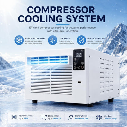 GENERIC Whisper Calme Portable AC 1876 BTU, Climatiseur Compact Déshumidificateur Pour 5 Sqm Dortoirs, Déplacement Facile Avec Roulettes, Unité De Refroidissement à Faible Puissance Pour Cuisine De Chambre, P