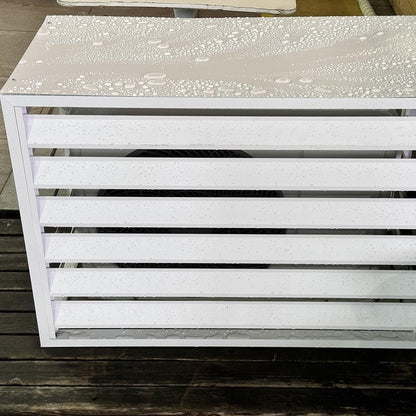  Housse De Protection En Alliage D'aluminium Pour Climatiseurs Et Pompes à Chaleur - Résistante Aux Intempéries - Blanc - 110 X 60 X 80 Cm