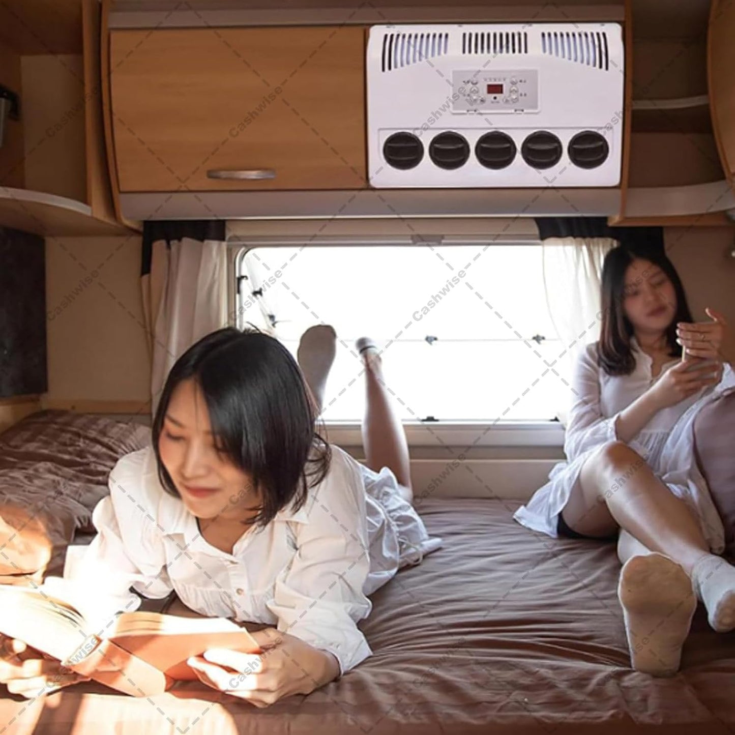 GENERIC Kit De Climatiseur Pour Camping-car, Système De Stationnement Divisé Avec Volume D'air De 450 M³/h, Refroidissement Rapide Et Silencieux Pour Camping-car, Bus, Caravane, Camions Lourds