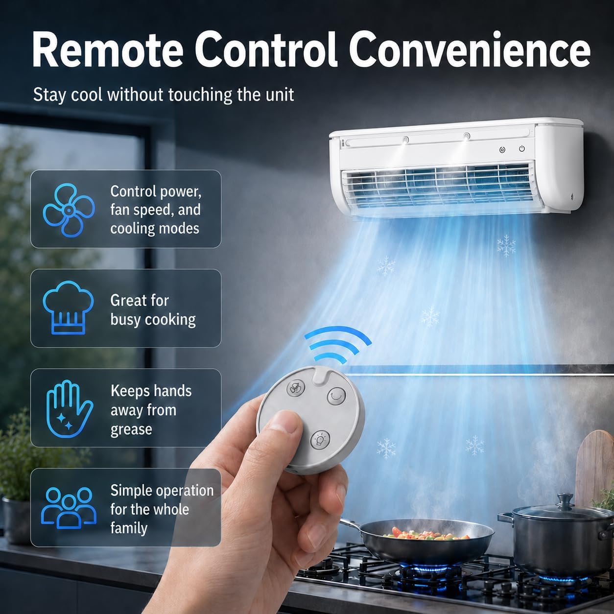  Mini-climatiseur, Climatiseur Mural Portable Sans Fil Avec Télécommande, Ventilateur De Refroidissement Mural Sans Perçage, 3 Vitesses Pour Petits Espaces,Blanc
