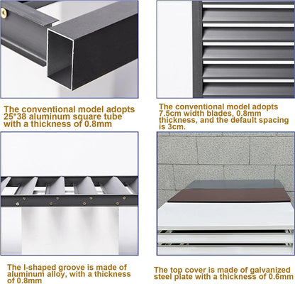 GENERIC Housse De Protection En Aluminium Pour Climatiseur, Unité Extérieure, Condensateur Avec Motif Clôture, Résistante Aux Intempéries, Convient Pour Une Utilisation En Intérieur Et En Extérieur