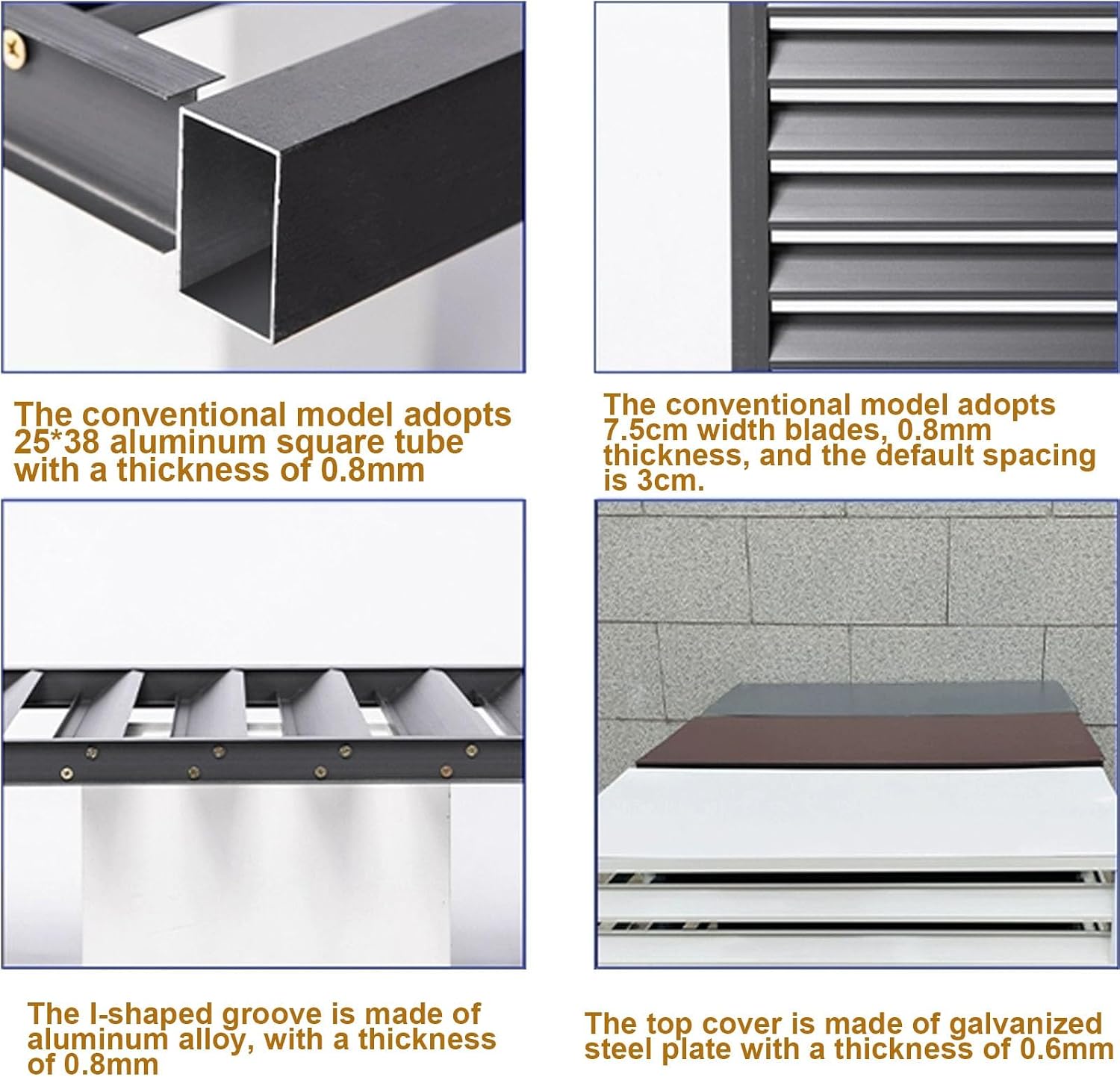 GENERIC Housse De Protection Pour Climatiseur - En Aluminium Résistant Aux Intempéries - Design élégant Pour Cacher Le Condensateur - Idéal Pour Une Utilisation En Extérieur