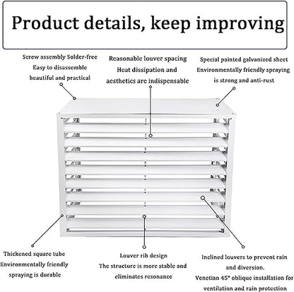 GENERIC Housse De Protection Pour Climatiseur D'extérieur - Grille Décorative En Alliage D'aluminium Pour Condensateur Et Pompe à Chaleur - Protection Contre Les Intempéries - Design Durable Et élégant