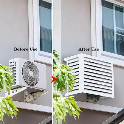 GENERIC Housse De Climatiseur D'extérieur En Aluminium – Clôture Autoportante à Persiennes Antirouille Résistante Aux Intempéries Design élégant Installation Et Entretien Faciles Pour Unités AC