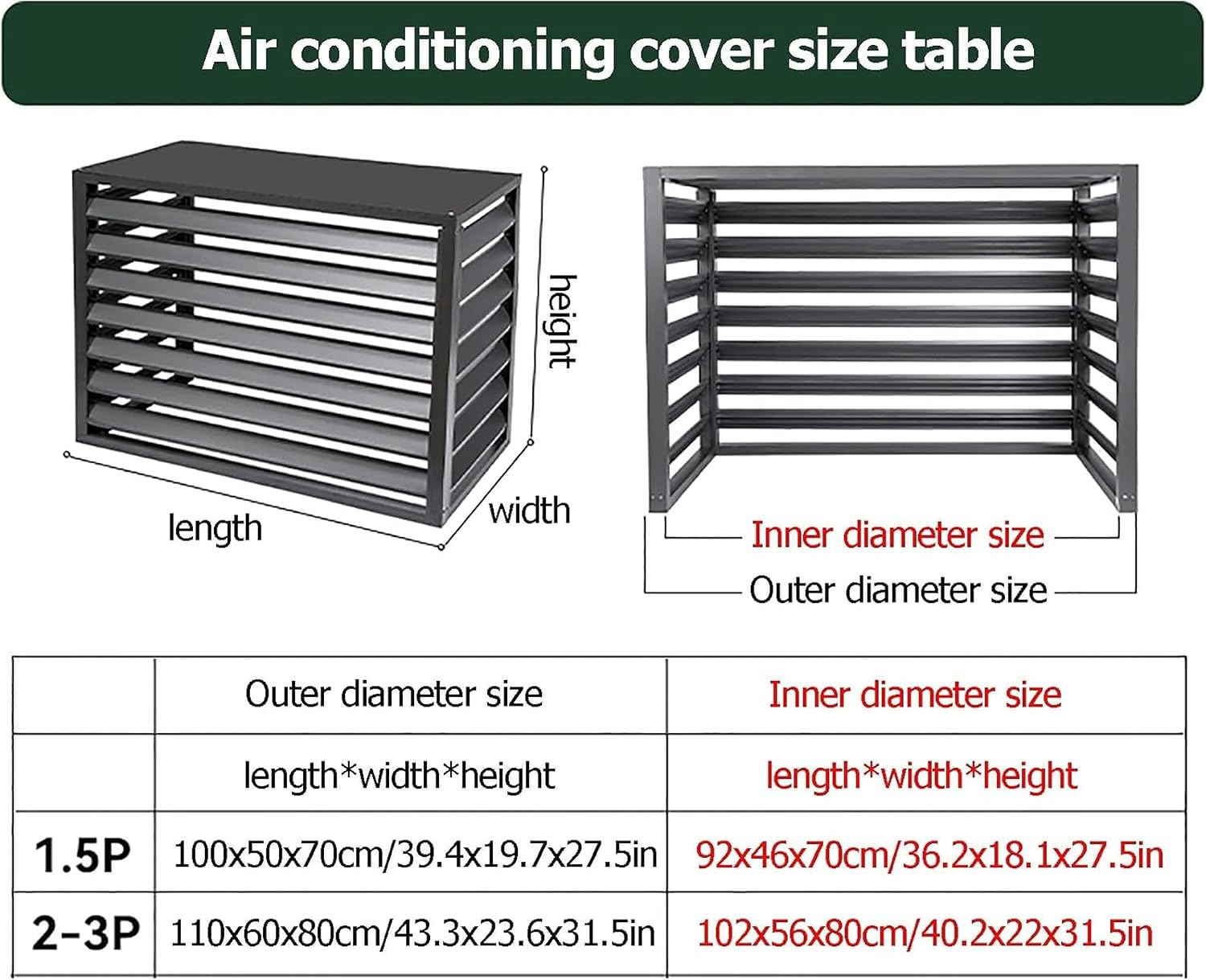 GENERIC Housse De Protection Résistante Aux Intempéries Pour Climatiseur Extérieur – Clôture Antivol Pour Climatiseurs Divisés – Protection Contre Les Intempéries – Convient à La Plupart Des Unités