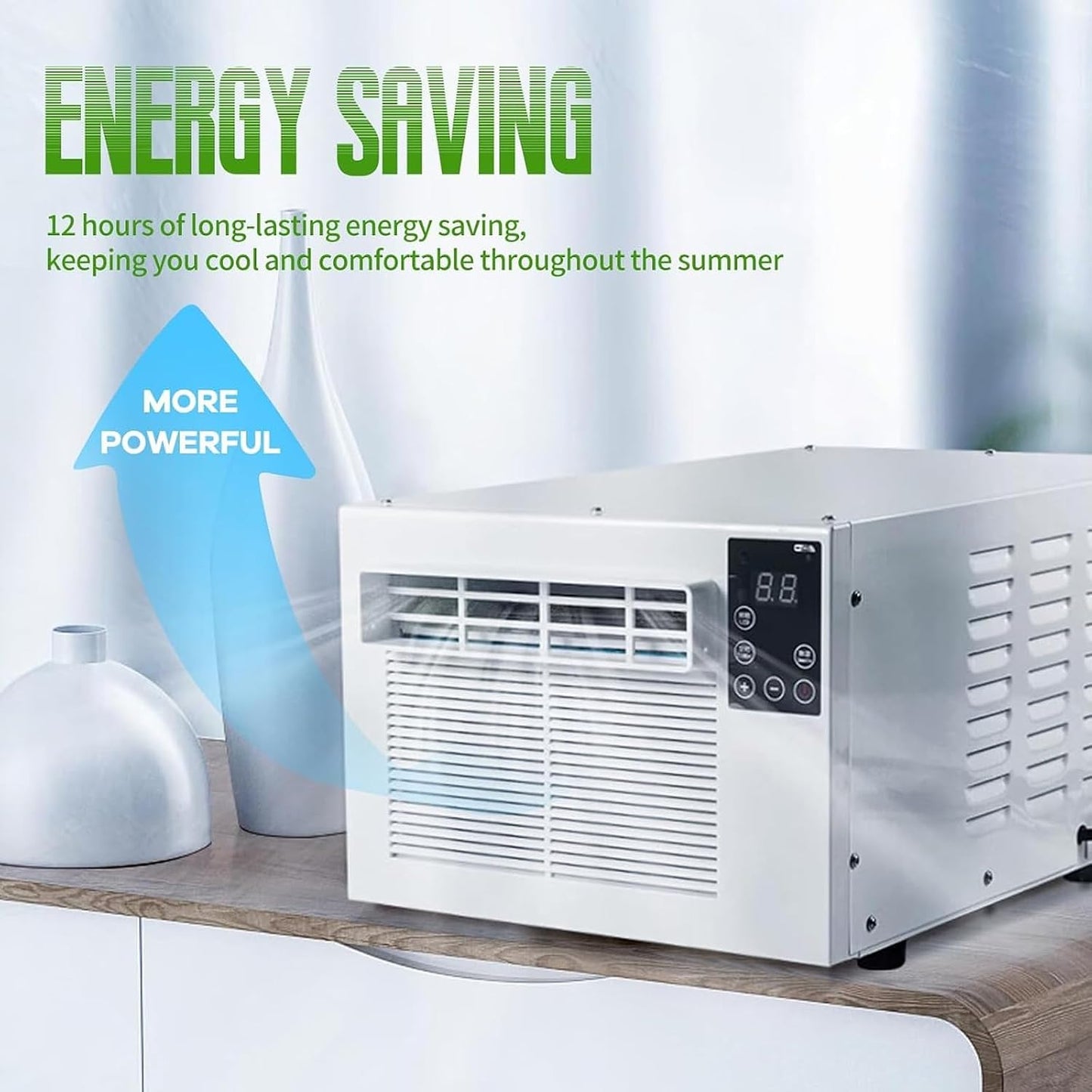  Unité 3-en-1 Portable AC, 1876 BTU Mini Refroidisseur Avec Ventilateur Et Déshumidificateur, Murmurer Tranquille Aucune Installation A/C Pour Le Bureau De Chambre RV, Conception Compacte Avec Téléco