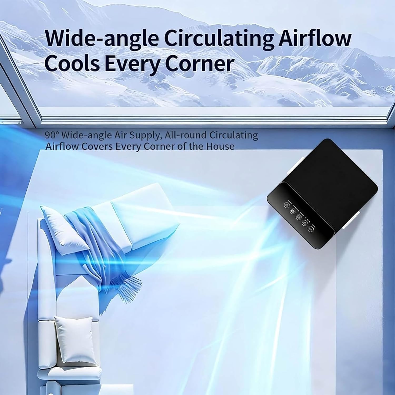GENERIC Ventilateur De Climatiseur Portable, Ventilateur De Refroidisseur D'air évaporatif 10L Avec 3 Vitesses, Ventilateur à Faible énergie D'économie D'espace Avec Roues Pour Le Bureau à Domicile Et La Cham