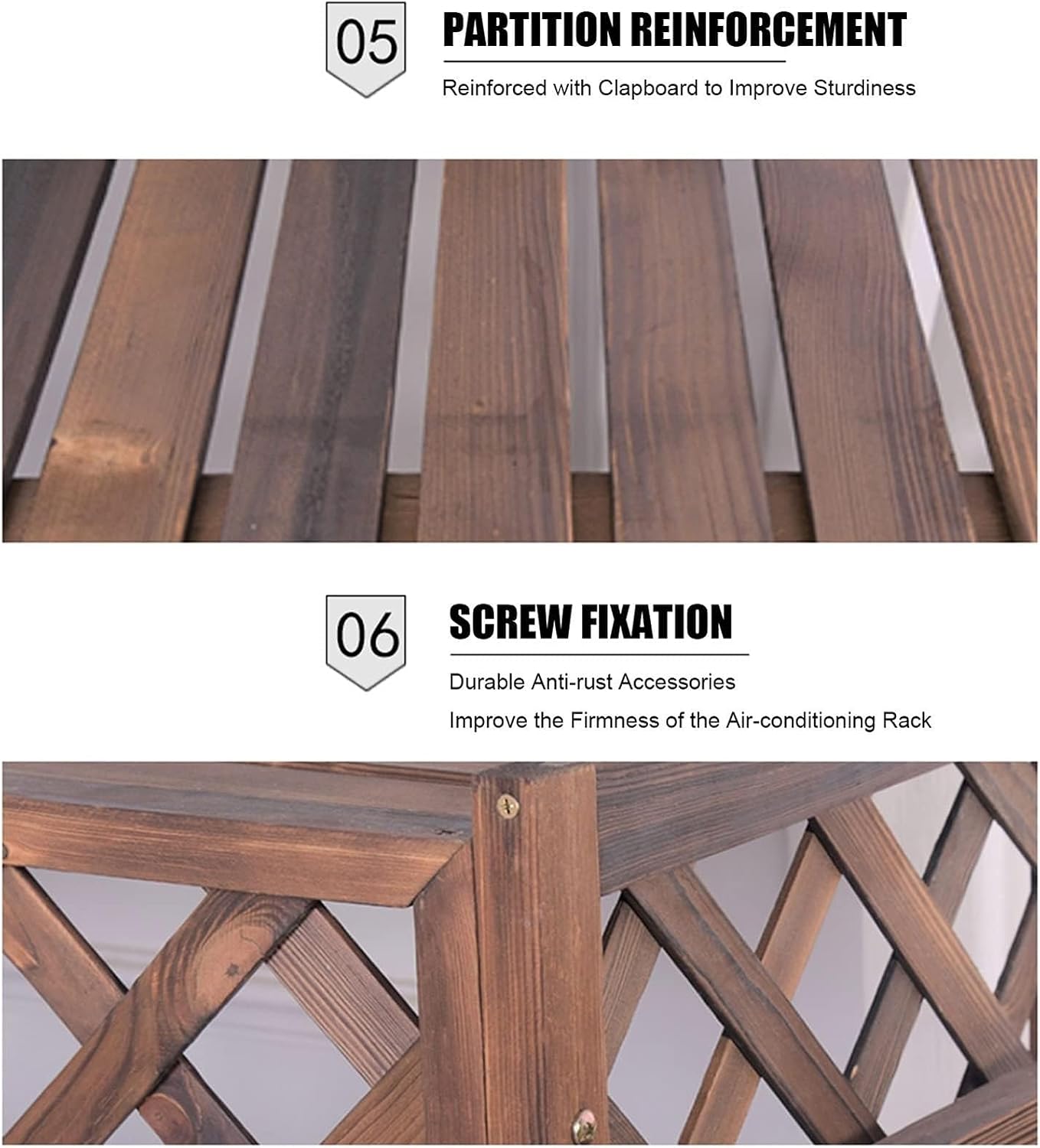 GENERIC Housse De Protection En Bois Massif Pour Climatiseur – Grille De Protection Pour Extérieur