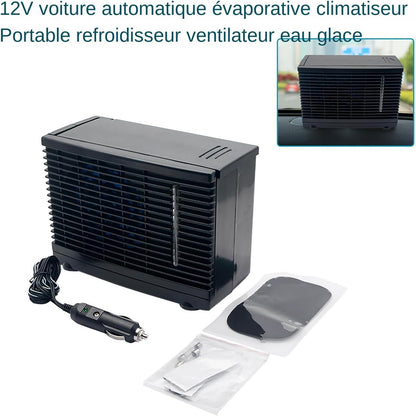  Ventilateur De Climatisation Portable Pour Voiture - Ventilateur Climatiseur Pour Véhicule - Rafraîchisseur D'Air Évaporatif 12V Pour Camion Camping-Car Voyage Sous-Sol Chambre Garage