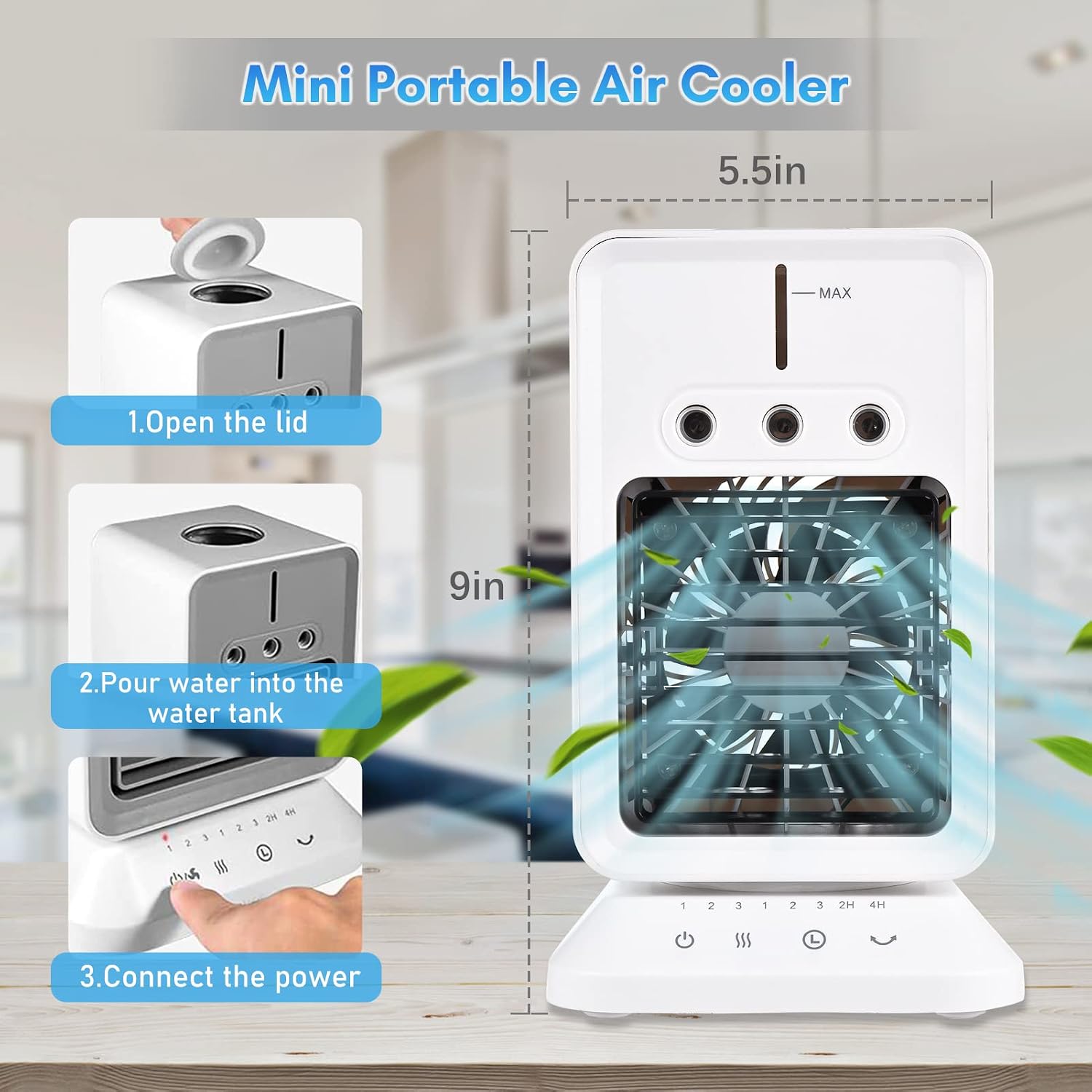  Refroidisseur D Portable Pour Bureau Climatiseur Avec Humidificateur Int Gr 3 Vitesses De Ventilation Et Fonction Rafra Chissement Rapide