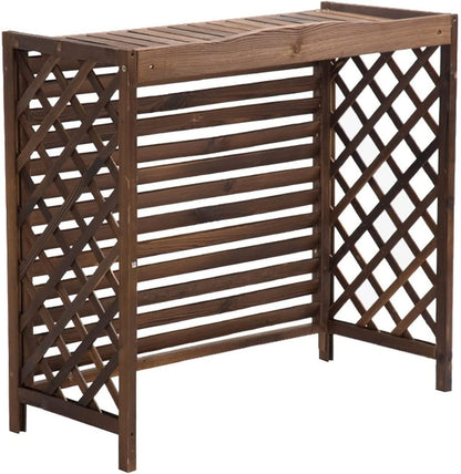 GENERIC Housse Pour Climatiseur Extérieur Et Boîtier De Pompe à Chaleur – Clôture D'intimité En Bois Massif, Poubelle Cachée, Support De Fleurs, Grilles Pour Unités De Climatisation.