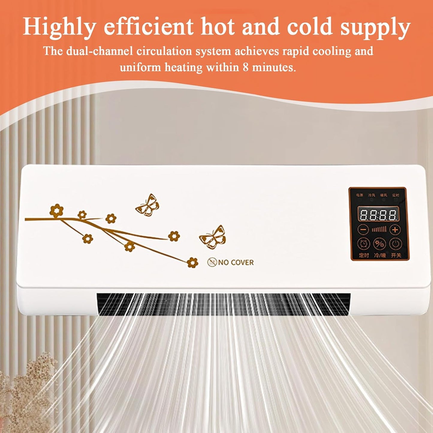  Climatiseur Murale Sans Gain | Climatiseur Portable - Climatisation Et Chauffage Avec Télécommande Minuteur 24 Heures Pour Chambre Appartement Salon Camping Salle De Bain Voiture Maison