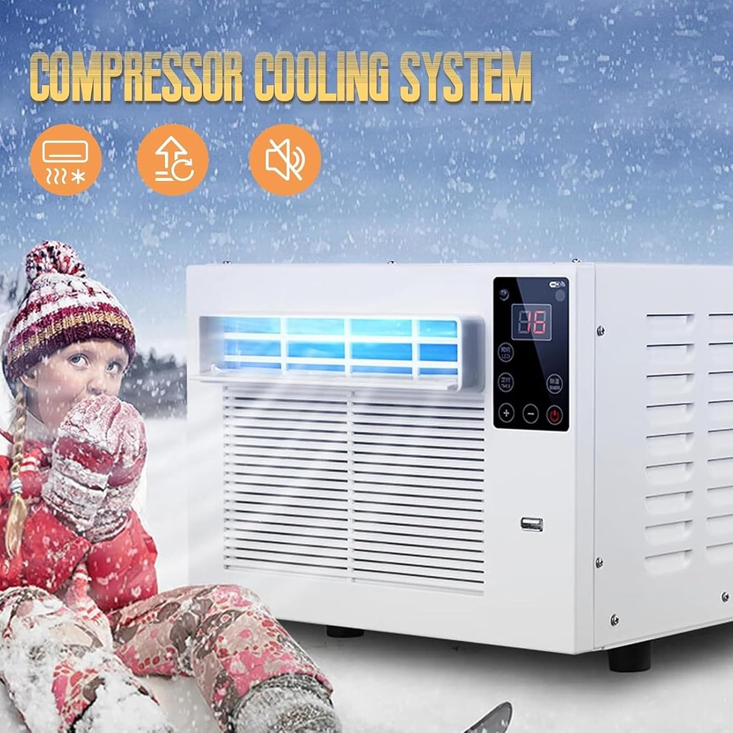  Unité 3-en-1 Portable AC, 1876 BTU Mini Refroidisseur Avec Ventilateur Et Déshumidificateur, Murmurer Tranquille Aucune Installation A/C Pour Le Bureau De Chambre RV, Conception Compacte Avec Téléco