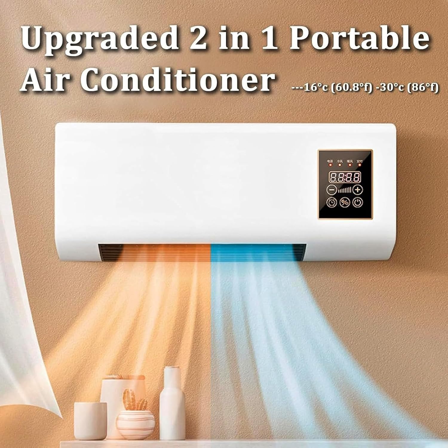  Air Conditionnement Ventilateur Portable Climafy 2 En 1 Refroidissement Et Chaud Sans Installation Télécommande Compact Ideal Office Home Fan
