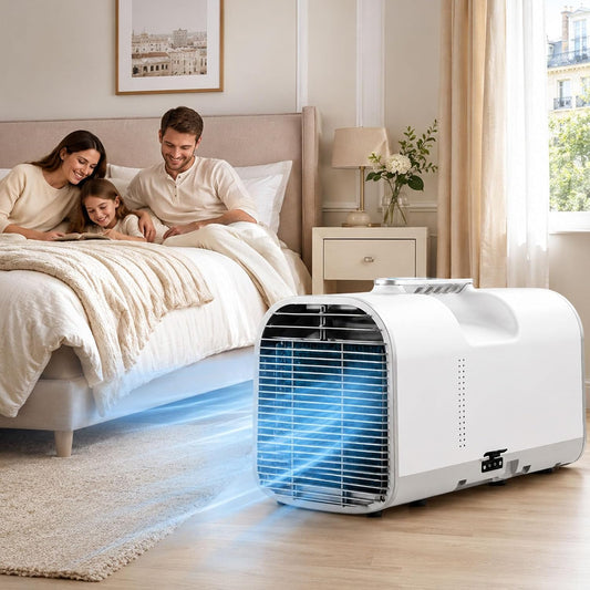  Climatiseur De Camping 4 En 1, Climatiseur Portable, Climatiseur Mobile, Rafraîchisseur D'air Professionnel Pour Cabine, Bureau – Auto-Évaporation, Mode Nuit, 4 Modes 1300W