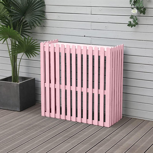 GENERIC Écran De Clôture Robuste Pour Climatiseur Extérieur Et Protection Pour Unités De Climatisation - Design En Bois Pour Cacher Le Climatiseur - Rose - Taille Rt