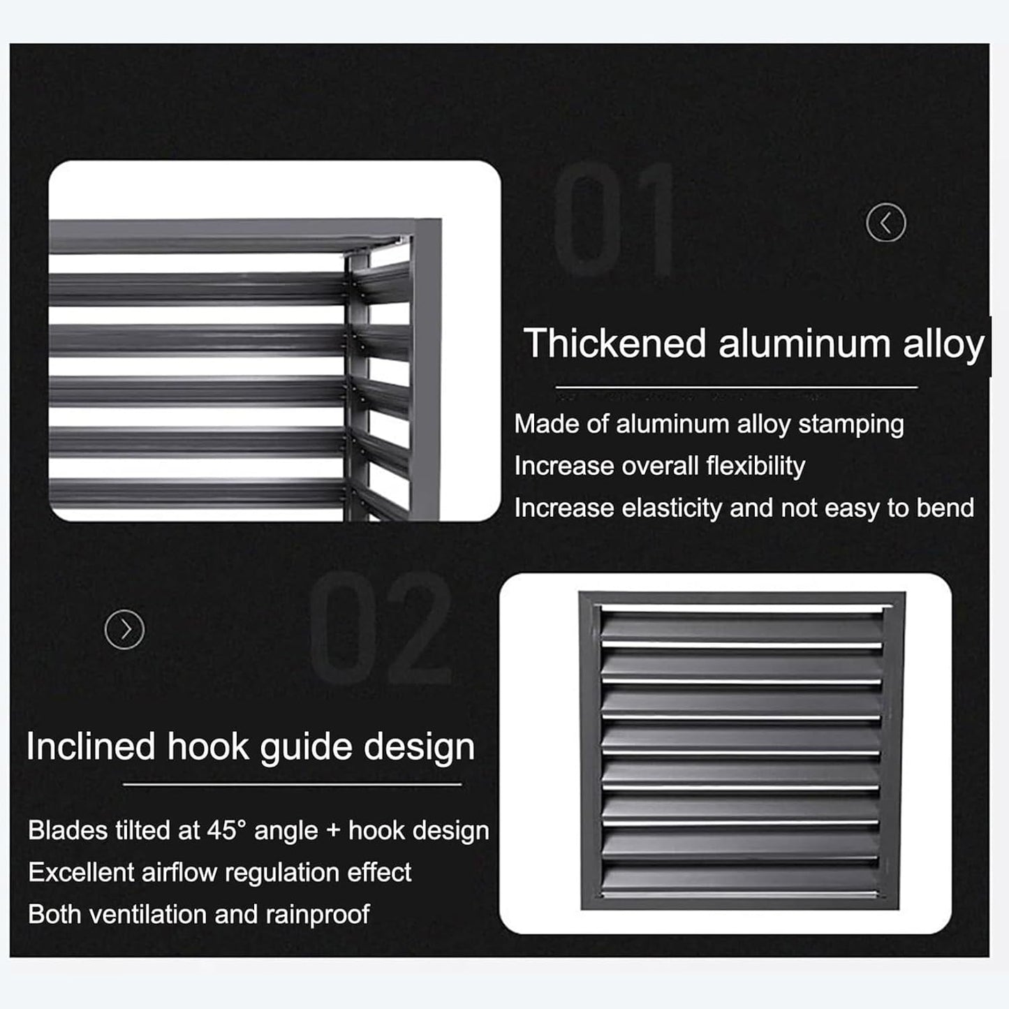 GENERIC Housse De Protection En Aluminium Pour Climatiseur Extérieur Et Pompe à Chaleur Pour Condensateur Et Radiateur - Résistante Aux Intempéries - Gris - Design Durable Et élégant