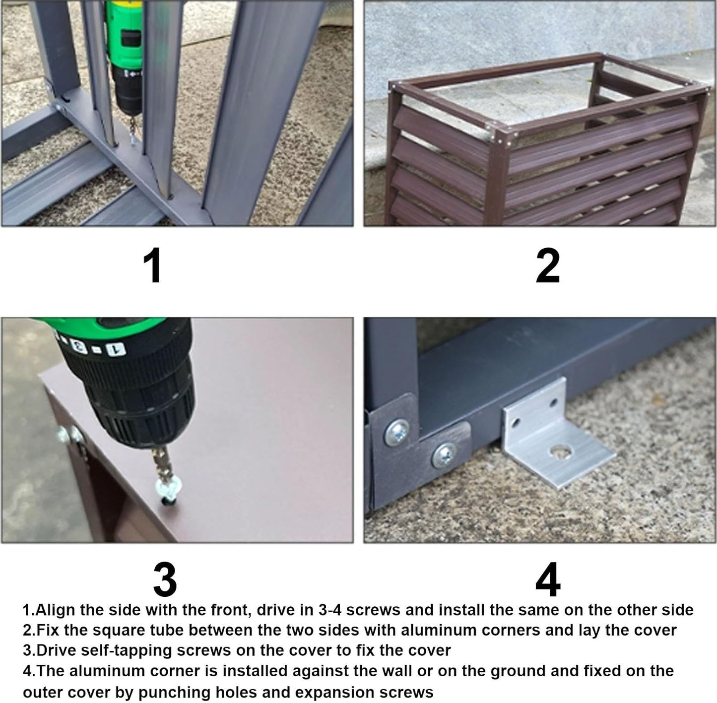  Housse En Aluminium Pour Climatiseur – Protection Imperméable Et Coupe-vent Pour Unités Extérieures, Housse De Pompe à Chaleur, Design Résistant Aux Intempéries, Utilisation En Intérieur Et En