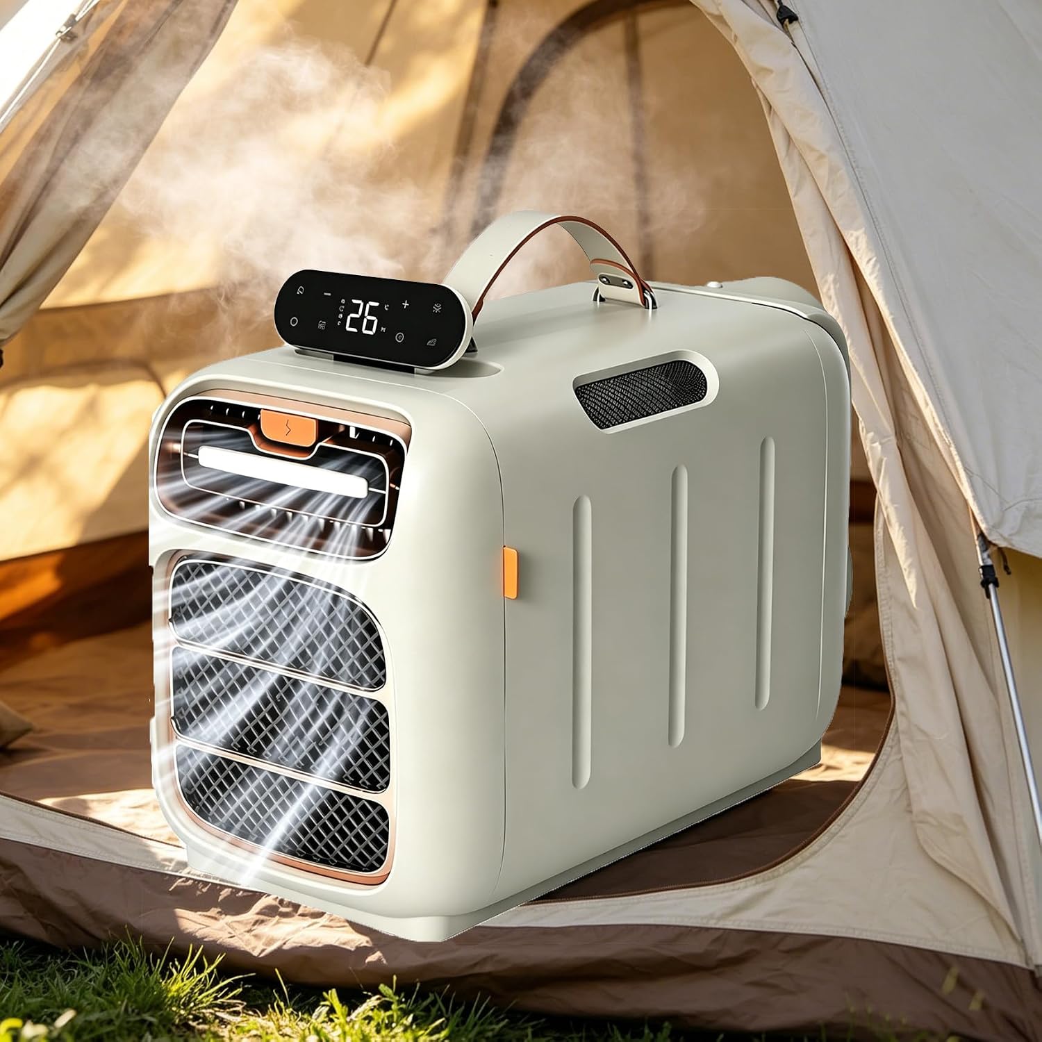  Climatiseur D'extérieur 5121 Btu, Refroidissement Rapide, 24 V AC/DC, 3 Vitesses De Ventilation, Fonctions Déshumidification Et Minuterie, Faible Consommation, Idéal Pour Le Camping