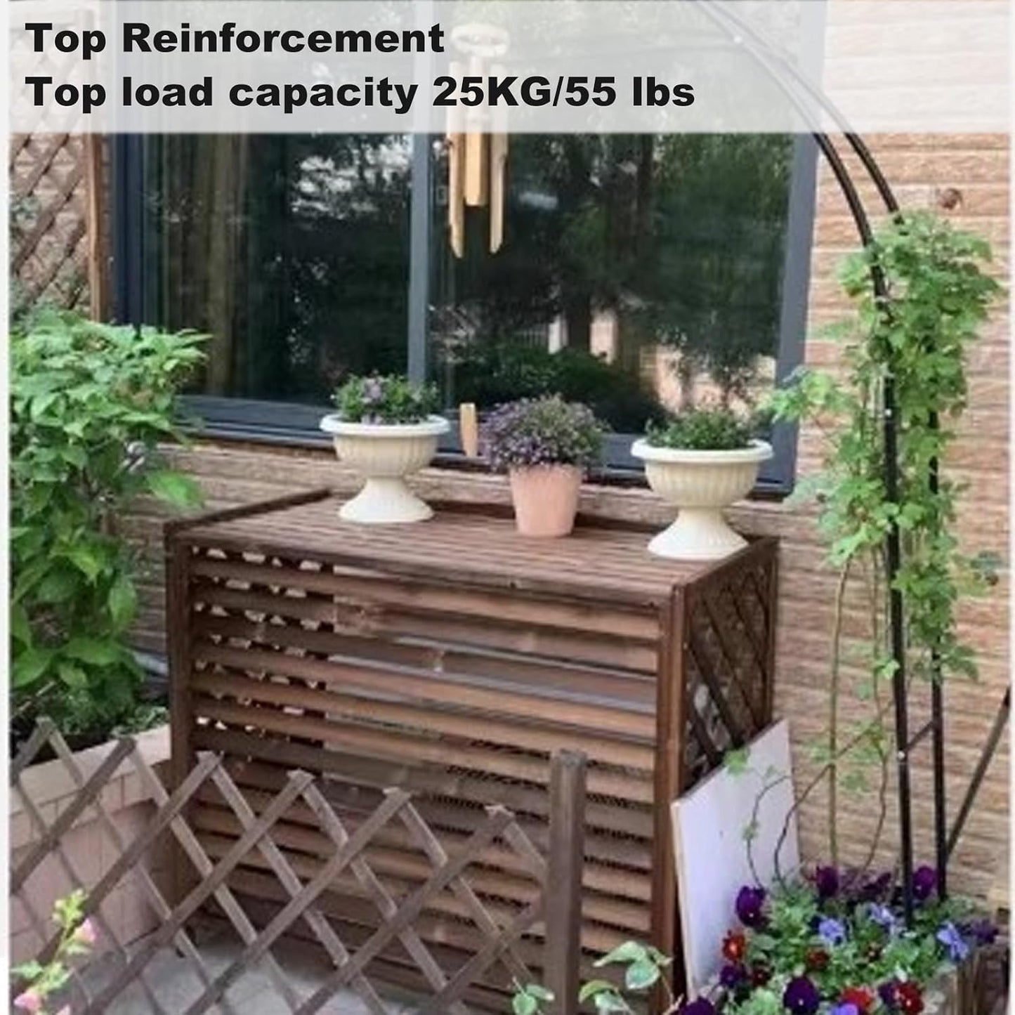 GENERIC Housse De Protection Pour Climatiseur D'extérieur – Protection En Bois Massif Résistant Aux Intempéries – Design Toutes Saisons – Décoration D'intérieur élégante – Idéale Pour La Maison Et Le Jardin