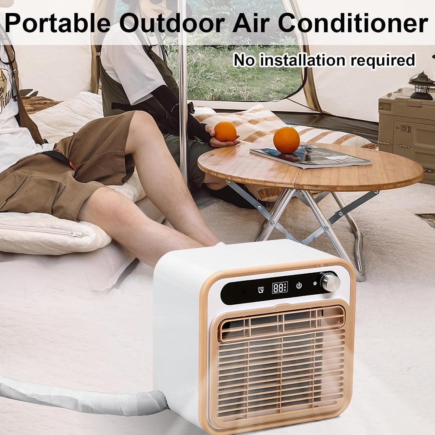  Unité De Climatisation Portable Silencieuse, Refroidissement 1500W Avec Flux D'air De 130m3/h, Télécommande WiFi, Minuterie 12H, Léger Pour La Chambre RV Truck Camping