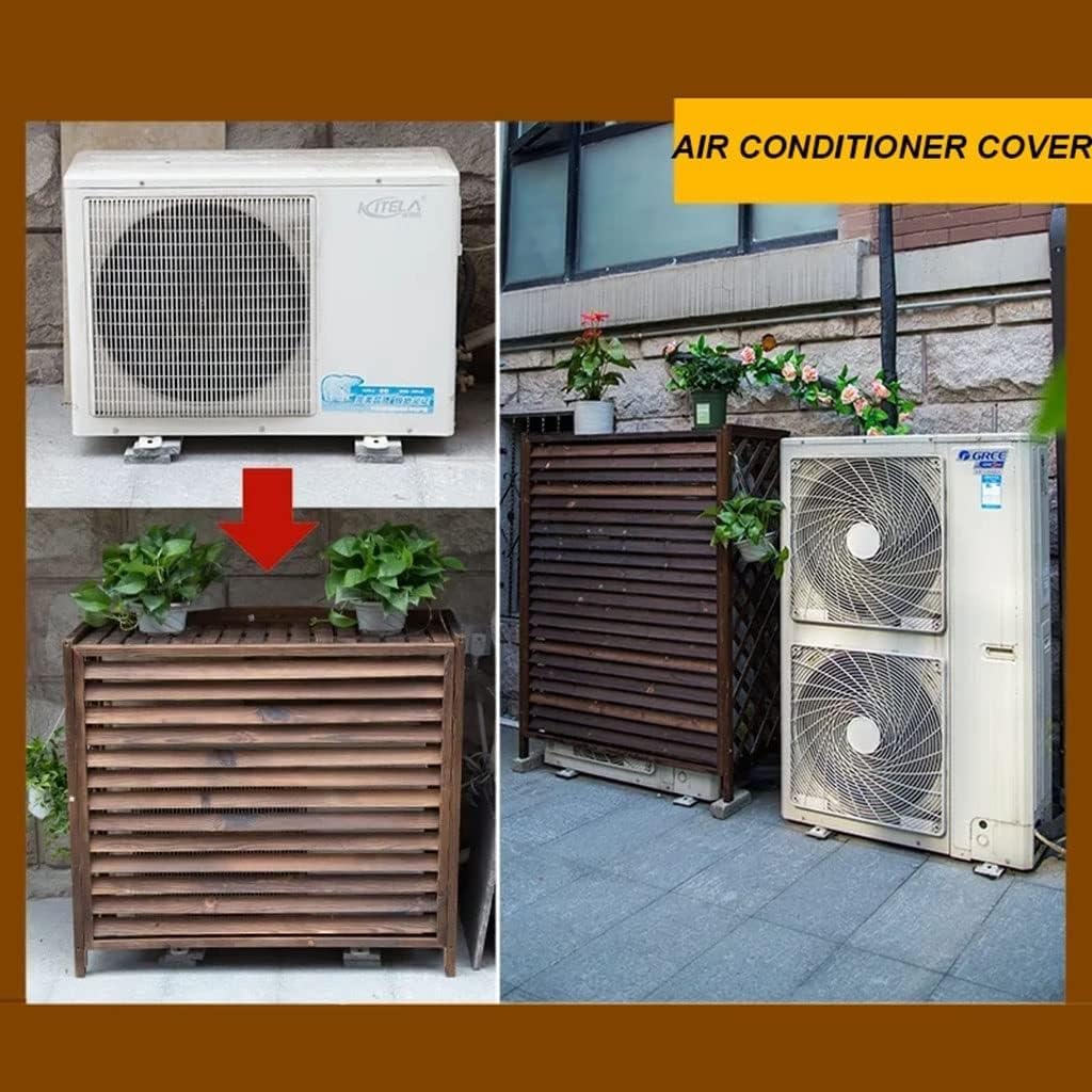 GENERIC Housse De Protection En Bois Massif Pour Climatiseur – Grille De Protection Pour Extérieur