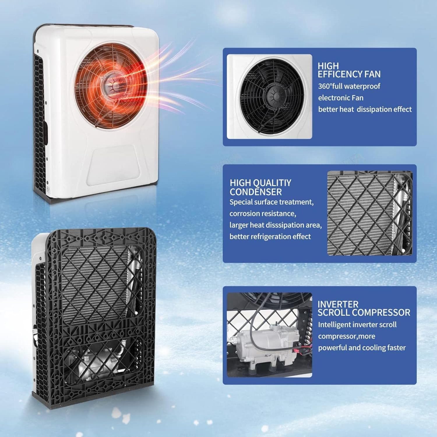 GENERIC Climatiseur 12 V DC – Unité De Climatisation Compacte Pour Camping-cars Et Camions électriques
