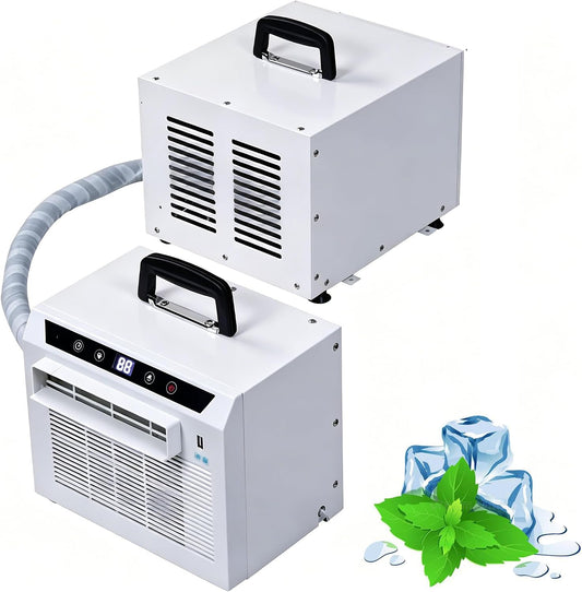 GENERIC Climatiseur Portable Split 3000 Btu, Unité AC Portable 4-en-1 Avec Télécommande, Minuterie 12H, Débit D'air 130M³/h, Sans Installation Requise Pour Tente, Camping-car, Maison Et Bureau 1 Meter Pipe