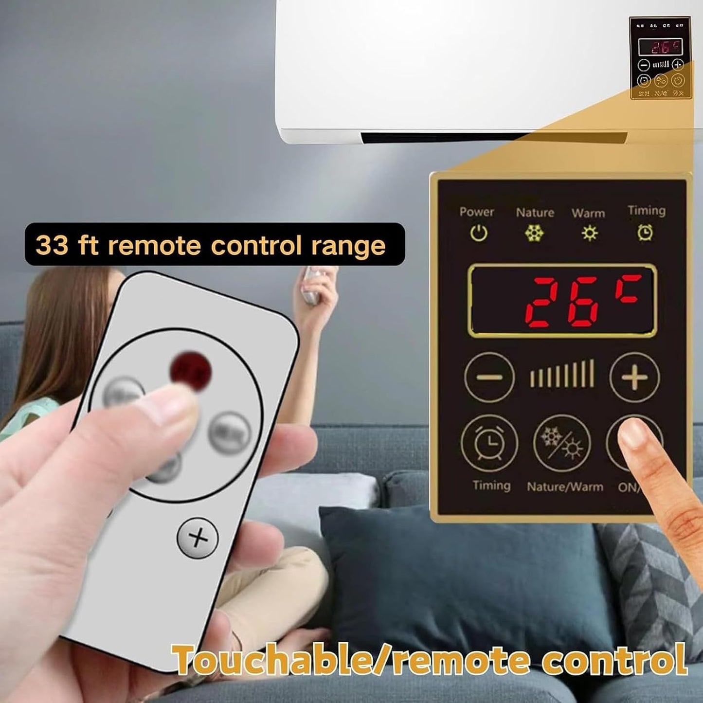  Climatiseur Murale Sans Gain | Climatiseur Portable - Climatisation Et Chauffage Avec Télécommande Minuteur 24 Heures Pour Chambre Appartement Salon Camping Salle De Bain Voiture Maison
