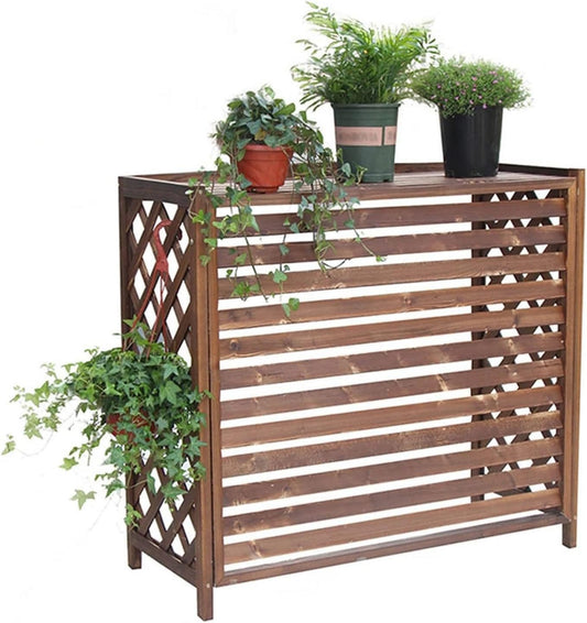  Housse De Climatiseur D'extérieur En Bois Et Clôture élégante Pour Pompe à Chaleur Et Unités AC Tailles : 81 X 30 X 72 Cm 115 X 54 X 95 Cm 96 X 40 X 89 Cm