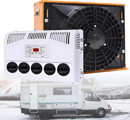 GENERIC Kit De Climatiseur Pour Camping-car, Système De Stationnement Divisé Avec Volume D'air De 450 M³/h, Refroidissement Rapide Et Silencieux Pour Camping-car, Bus, Caravane, Camions Lourds