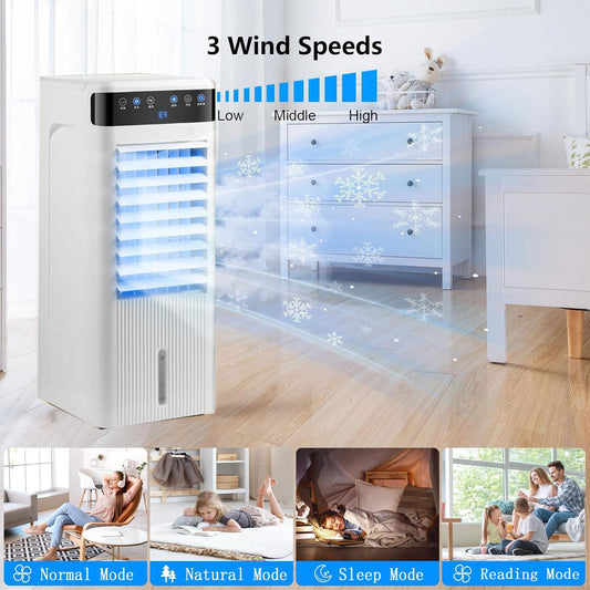  Climatiseur Mobile Climatiseur Portable Silencieux 5L 3 En 1 Refroidisseur D'air Air Climatiseur Ventilateur Minuteur 12H 3 Vitesses 3 Modes Climatiseur Pour Chambre Bureau