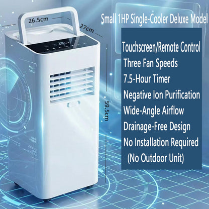  Climatiseur Portable 7000 BTU Avec Télécommande, Unité De Refroidissement Intelligente, Ventilateur Et Déshumidificateur, Ventilateur Oscillant, Réglages à 3 Vitesses, Idéal Pour Les Chambres Jusqu'à