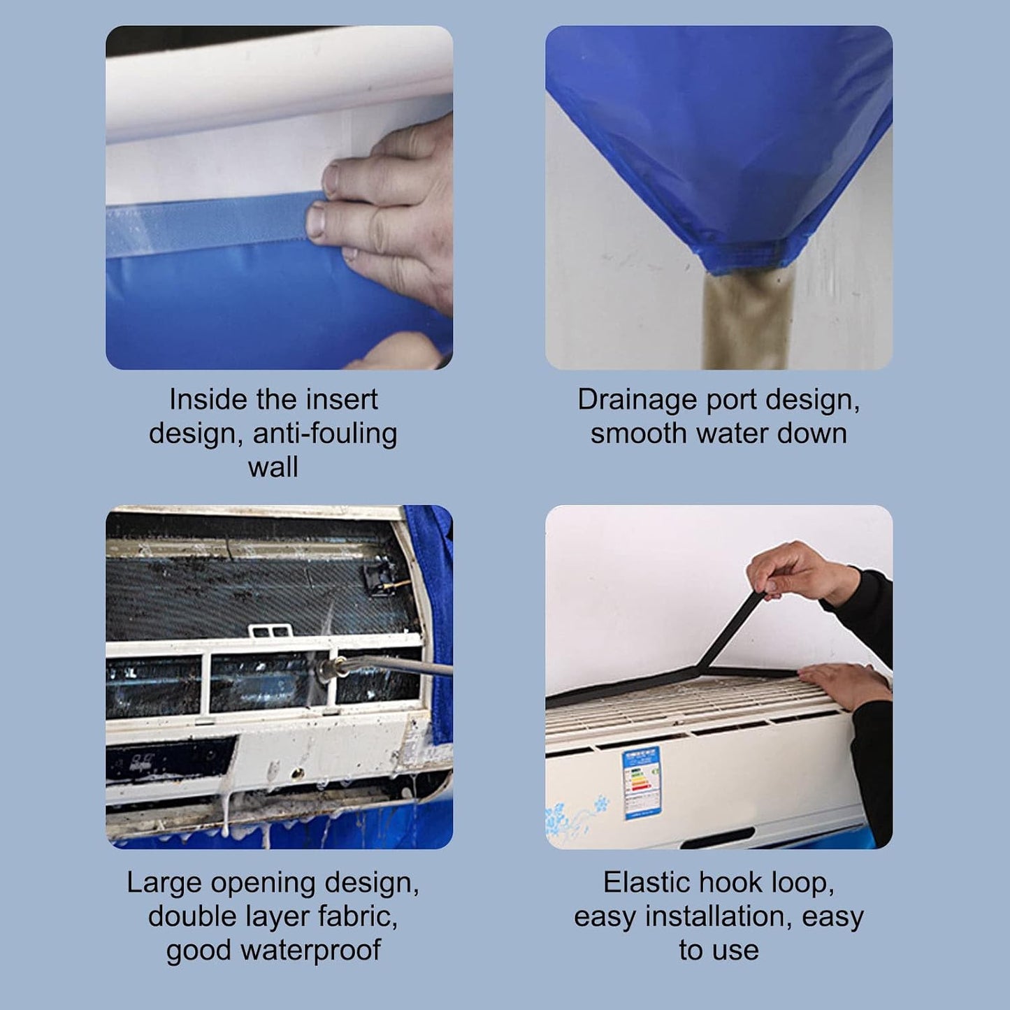  Housse De Nettoyage De Climatisation, étanche Et Anti-fuite épaissir, Nettoyage à Air Froid Double Couche, Sac De Service Lavage De Climatiseur Housse De Protection Sac De Nettoyage Outil De Lavage