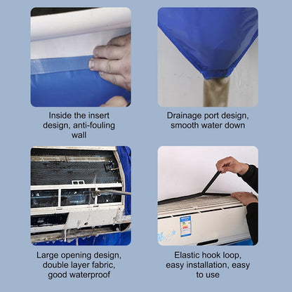  Housse De Nettoyage De Climatisation, étanche Et Anti-fuite épaissir, Nettoyage à Air Froid Double Couche, Sac De Service Lavage De Climatiseur Housse De Protection Sac De Nettoyage Outil De Lavage