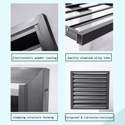 GENERIC Couvercle De Climatiseur Extérieur – Écran De Clôture En Alliage D'aluminium Et Volets De Support De Plantes En Métal Design Anti-corrosion Pour Unité Extérieure Noir Taille 1.5P : L1