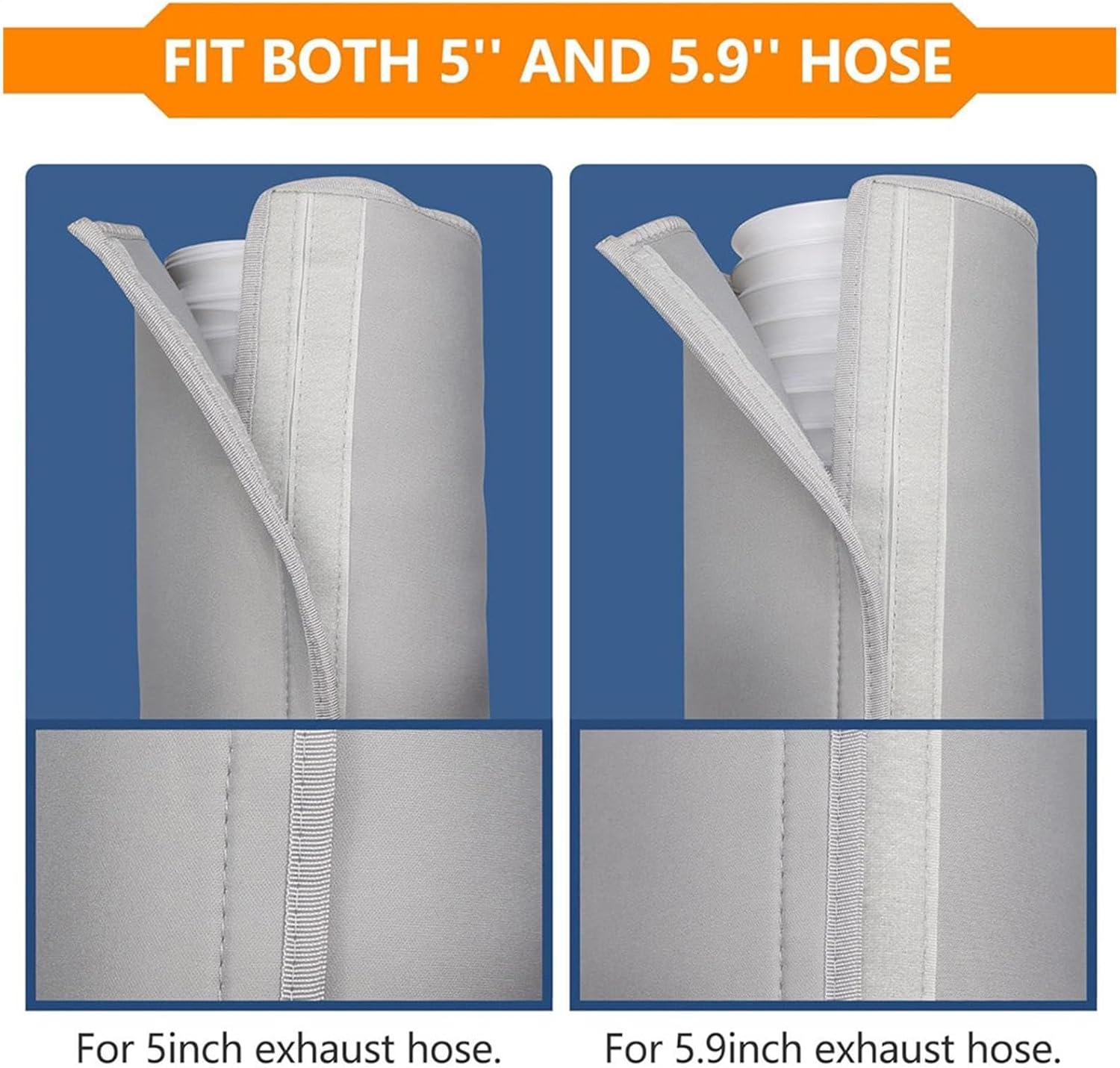  Portable AC Hose Insulation Sleeve | Portable Insulated Cover | 3 Adjustable Straps AC Pipe Insulation | Energy Saving Hose Wrap For Indoor Outdoor Window Garage RV House Apartment Use