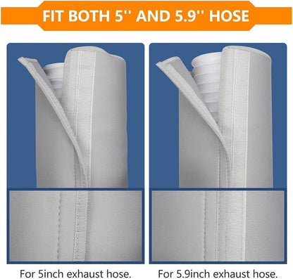  Portable AC Hose Insulation Sleeve | Portable Insulated Cover | 3 Adjustable Straps AC Pipe Insulation | Energy Saving Hose Wrap For Indoor Outdoor Window Garage RV House Apartment Use