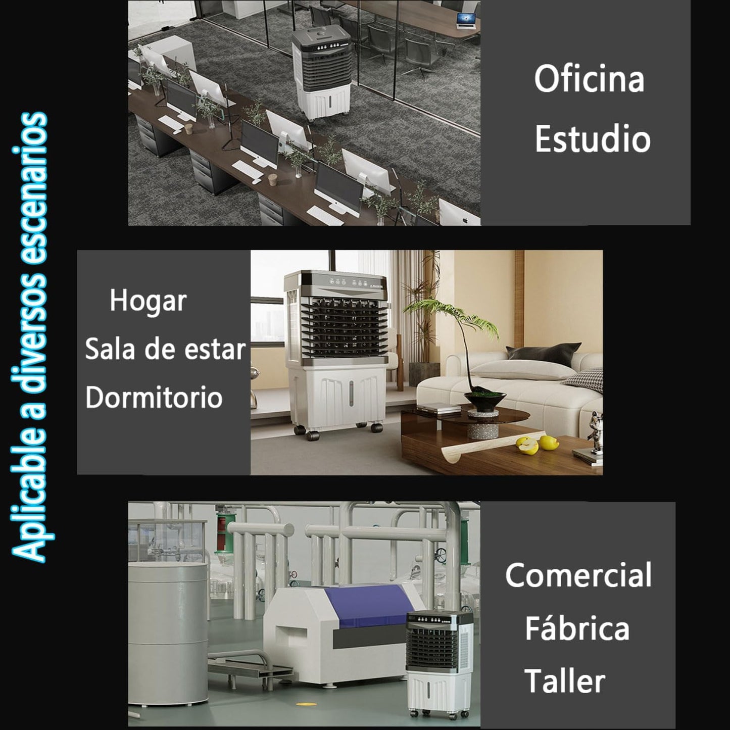  Refroidisseur D'air évaporatif Avec Grand Réservoir D'eau Télécommande 12 H Minuterie 120° Oscillation 3 Vitesses Climatiseurs Portables Pas De Tuyau Besoin Ventilateur De Refroidissement Pour Le Pati