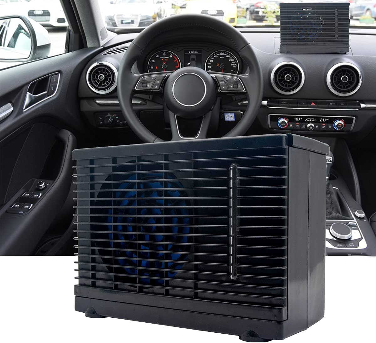  Baceyong Climatiseur De Voiture à 2 Vitesses - Ventilateur De Bureau Portable - 12 V - Climatiseur à Domicile - 2 Vitesses - Ventilateur De Bureau Portable - 12 V
