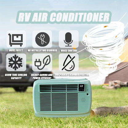  Portable AC 2200BTU Unité De Refroidissement Compacte Pour Les Petites Pièces RVs Camping Consommation De Faible Puissance Avec Panneau De Contrôle Et Climatiseur Efficace Sur Le Plan De La Minuterie