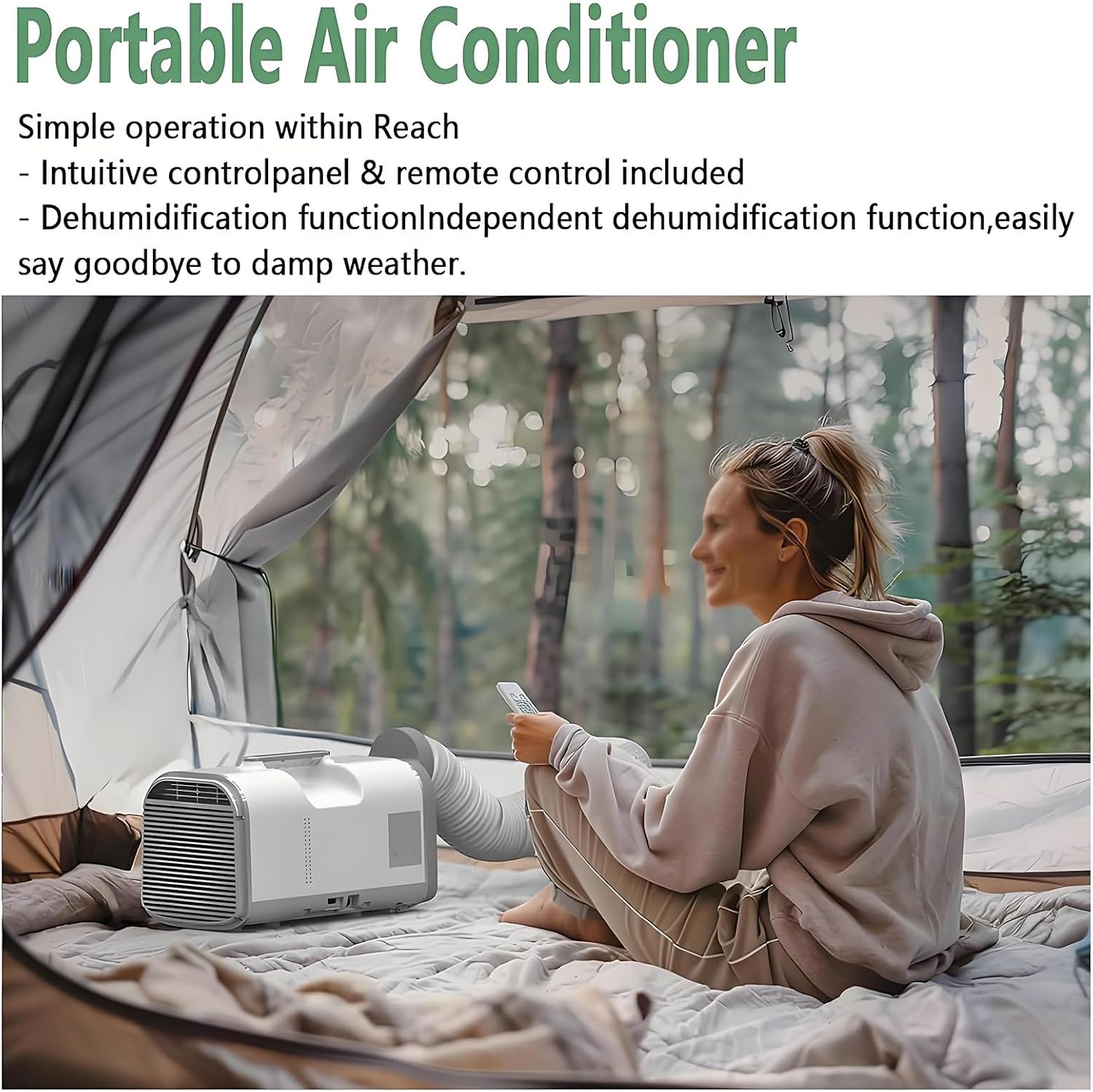  Climatiseur De Voyage Portable à 3 Vitesses, 5200 BTU, Refroidissement Rapide, Climatiseur D'extérieur écoénergétique Pour Camping-Cars, Caravanes Et Caravanes