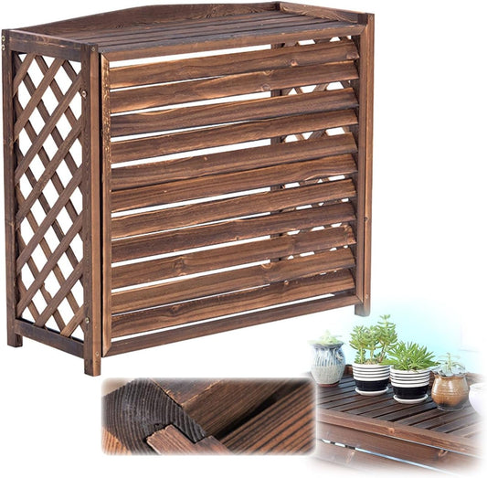  Housse De Protection En Bois Pour Climatiseur Extérieur, Support Anti-corrosion En Bois Massif Pour Fleurs, Jardin Et Balcon (taille : 120 X L)