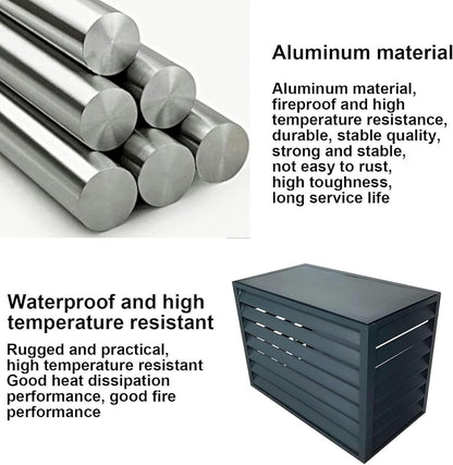  Housse De Protection Pour Climatiseur Extérieur En Aluminium, Protection De Pompe à Chaleur, Mini Unité De Climatisation Fendue, Bouclier De Clôture Résistant Aux Intempéries, Housse élégante Pour