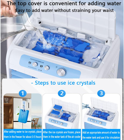 GENERIC Climatiseur Portable Avec Ventilateur à 3 Vitesses, Réservoir D'eau Extra Large, Oscillation à 120° Et Compartiment à Glace. Refroidisseur D'air Par évaporation Pour Chambre, Cuisine Et Autres Pièces.