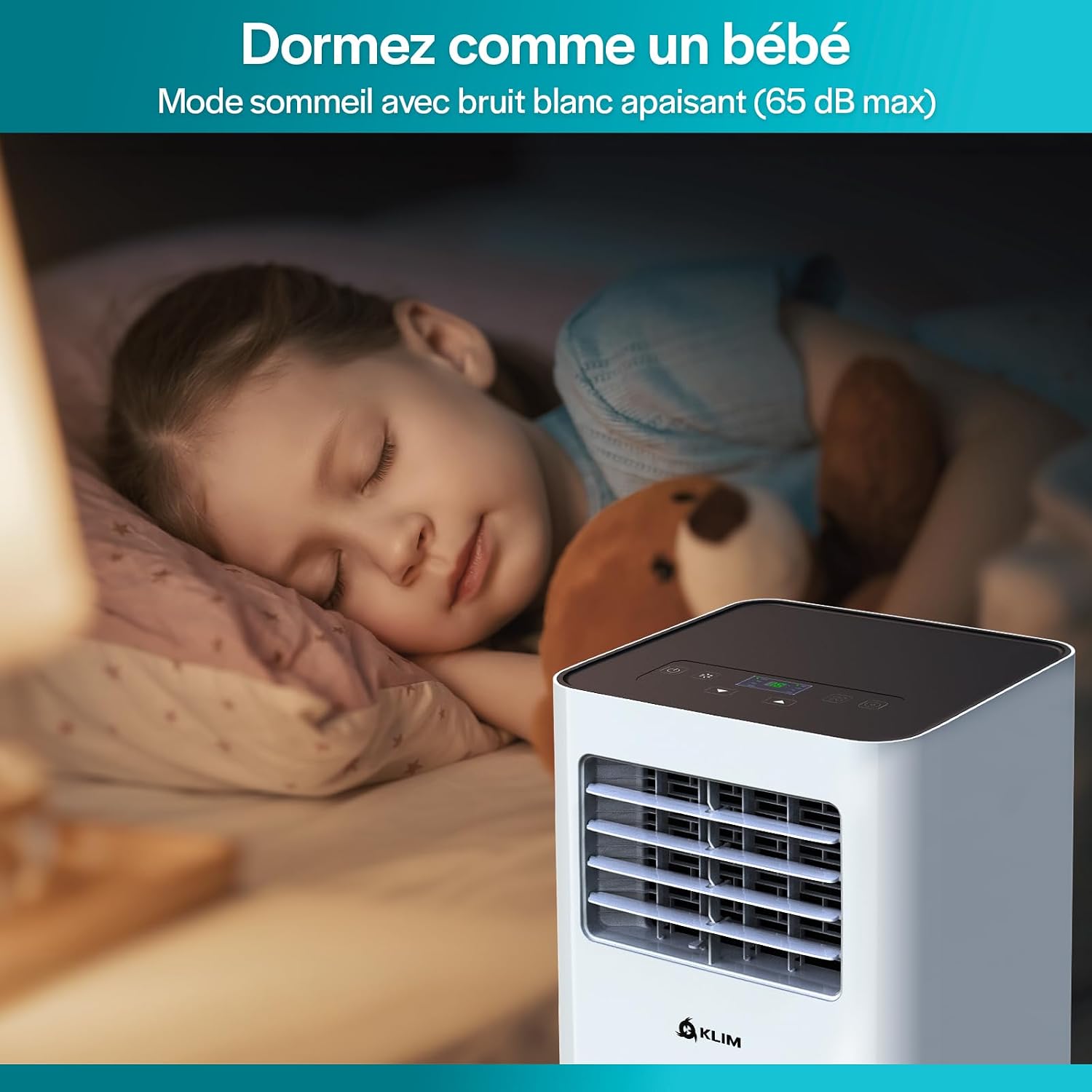  KLIM K9000 - Climatiseur Mobile Silencieux 3 En 1 - Climatiseur Portable 9000 BTU - Rafraichisseur D’Air - Déshumidificateur - Ventilateur Et Climatisation - Avec Télécommande - Blanc